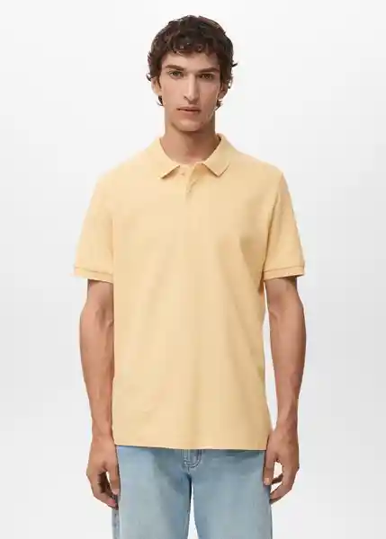 Camiseta Polo Rea Amarillo Talla M Hombre Mango