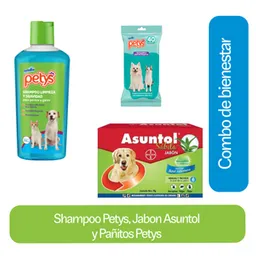 Combo Shampoo Petys + Jabon Asuntol + Pañitos Petys