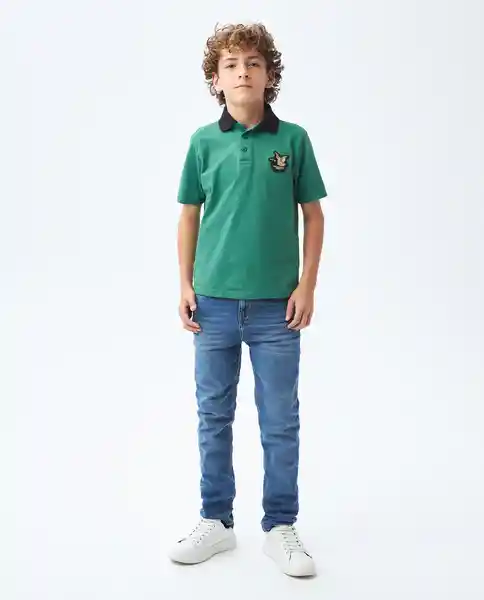 Polo Details Duck M/c Verde Calle Oscuro Talla 4 Niño Chevignon