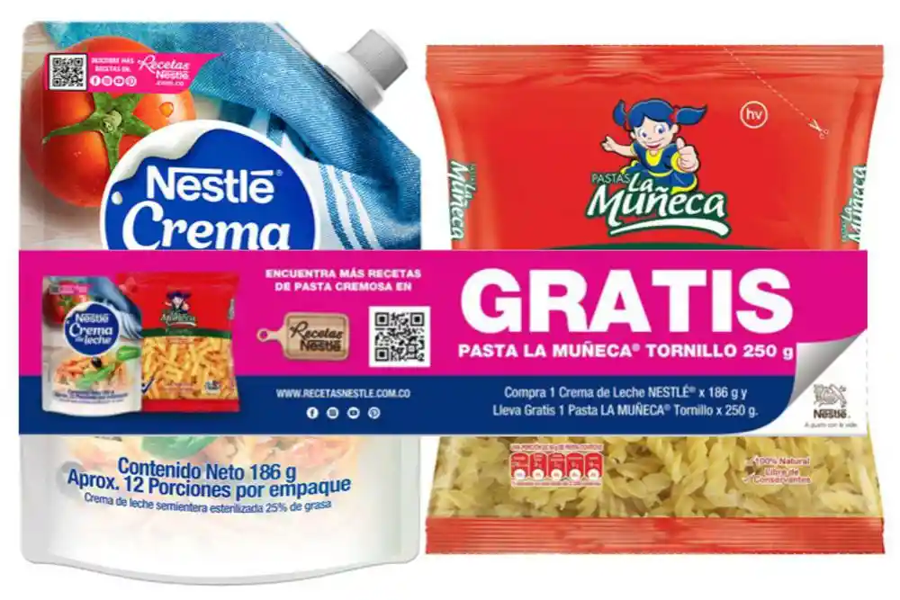 Nestle  Crema Leche + Pasta Tornillo