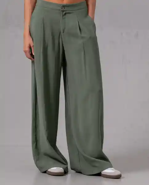 Pantalón Con Prences Mujer Verde Velado Medio T 8 93336 Rifle
