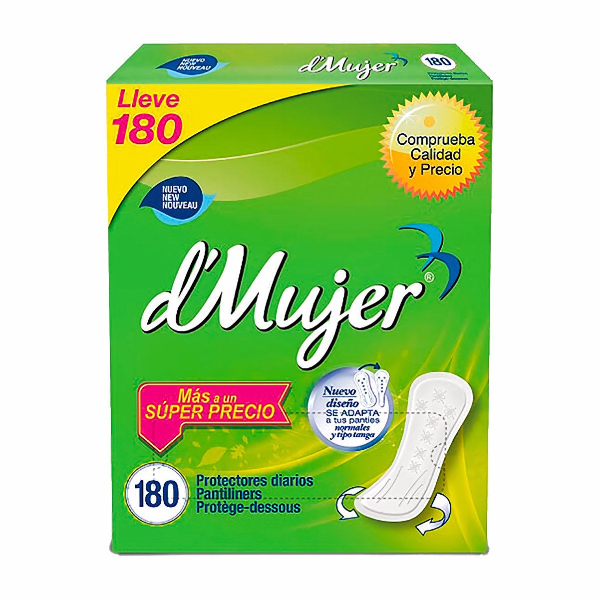 D´mujer Protectores Diarios Anatomicos 180 und