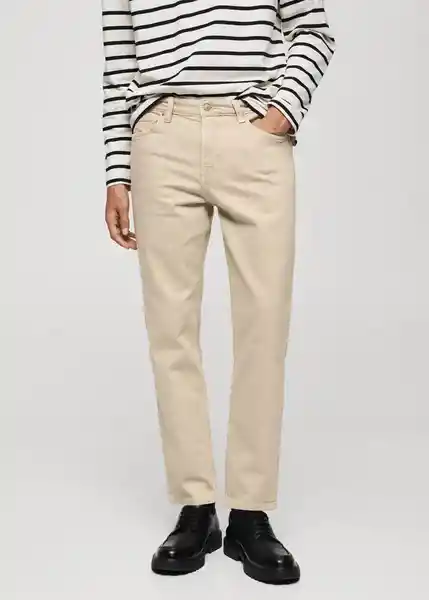 Jean Benc Beige Talla 38 Hombre Mango