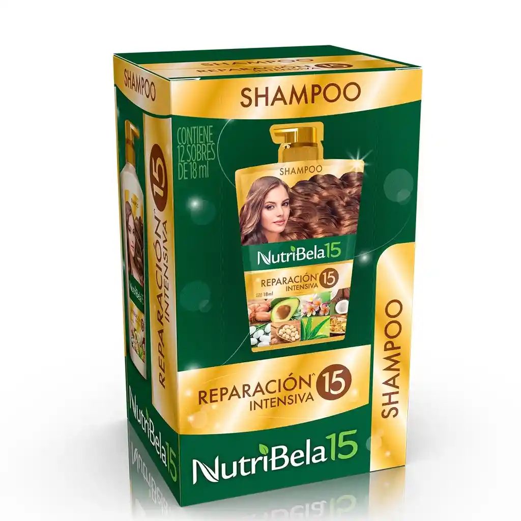 Shampoo Nutribela Reparacion Intensiva X 12 Sobres C/u