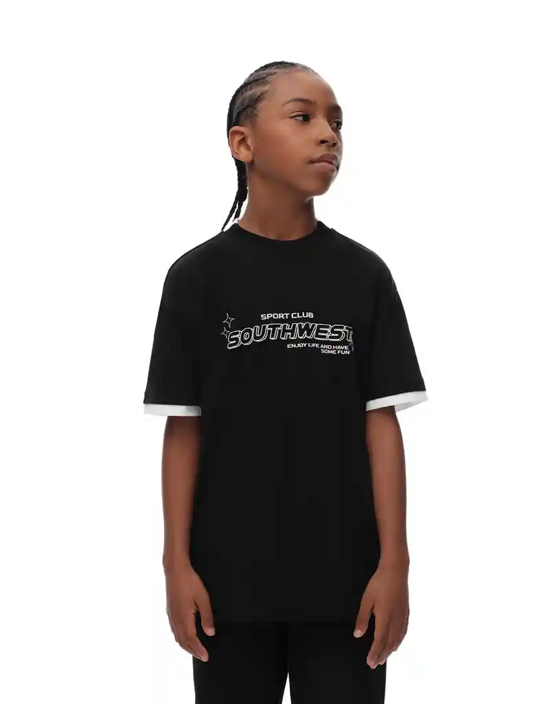 Camiseta Manga Corta Cuello Redondo Kids Masculino Livos Kd Gef Talla 14