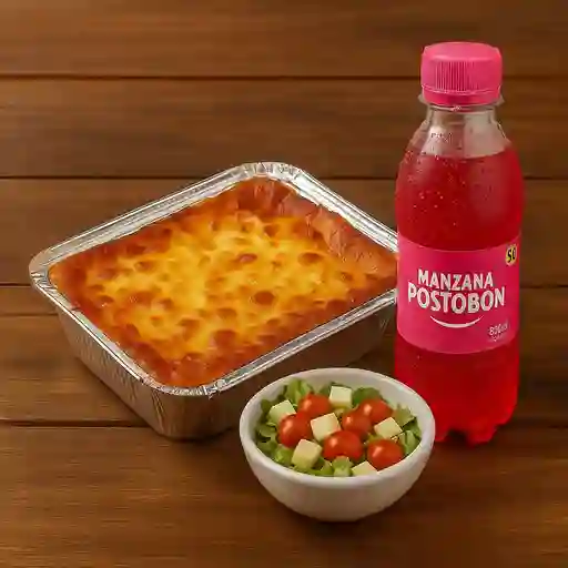Lasaña personal + ensalada + gaseosa