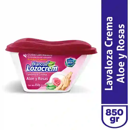 Blancox Lavaplatos Lozacrem en Crema con Aloe y Rosas