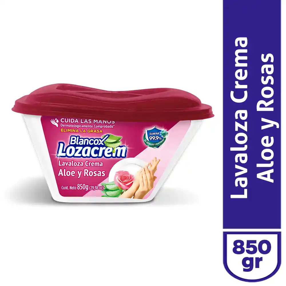 Blancox Lavaplatos Lozacrem en Crema con Aloe y Rosas