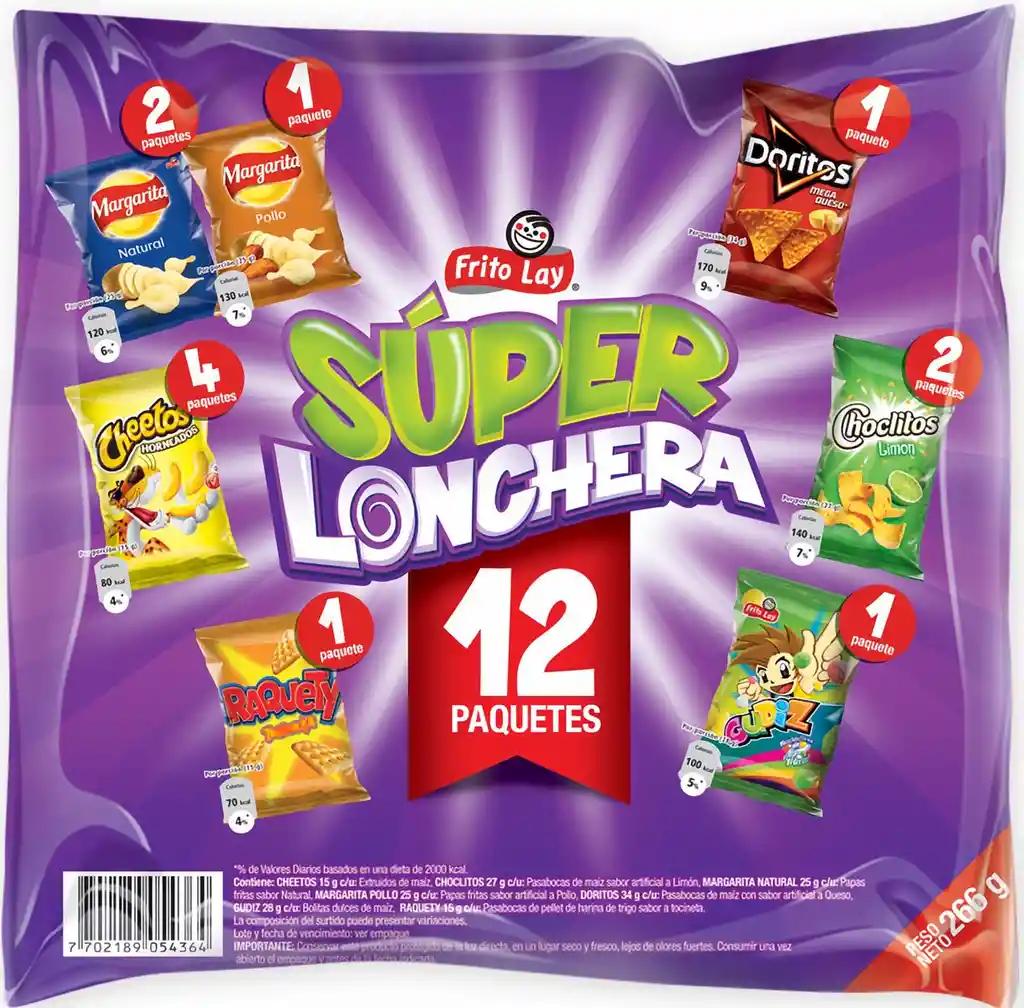 Super Lonchera Pasaboca Surtidos 12 Und