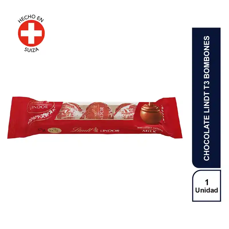 Lindor Trio Lindt Cremoso Chocolate Con Leche