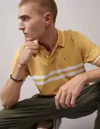Camiseta Polo Hombre Amarillo Talla SMALL 3772700 American Eagle