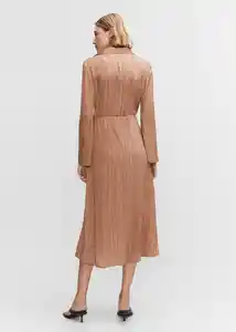 Vestido Chiffe-a Marrón Talla S Mujer Mango