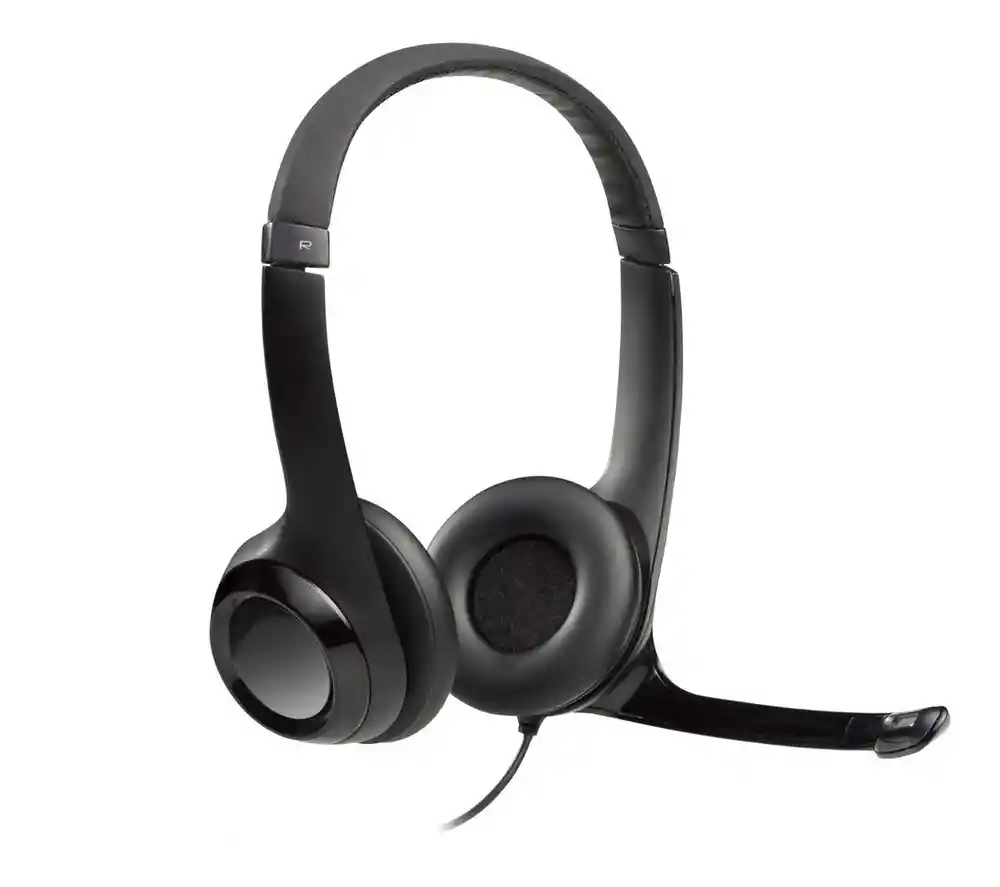 Audífonos Diadema Con Micrófono Logitech Usb Headset H390 Negra