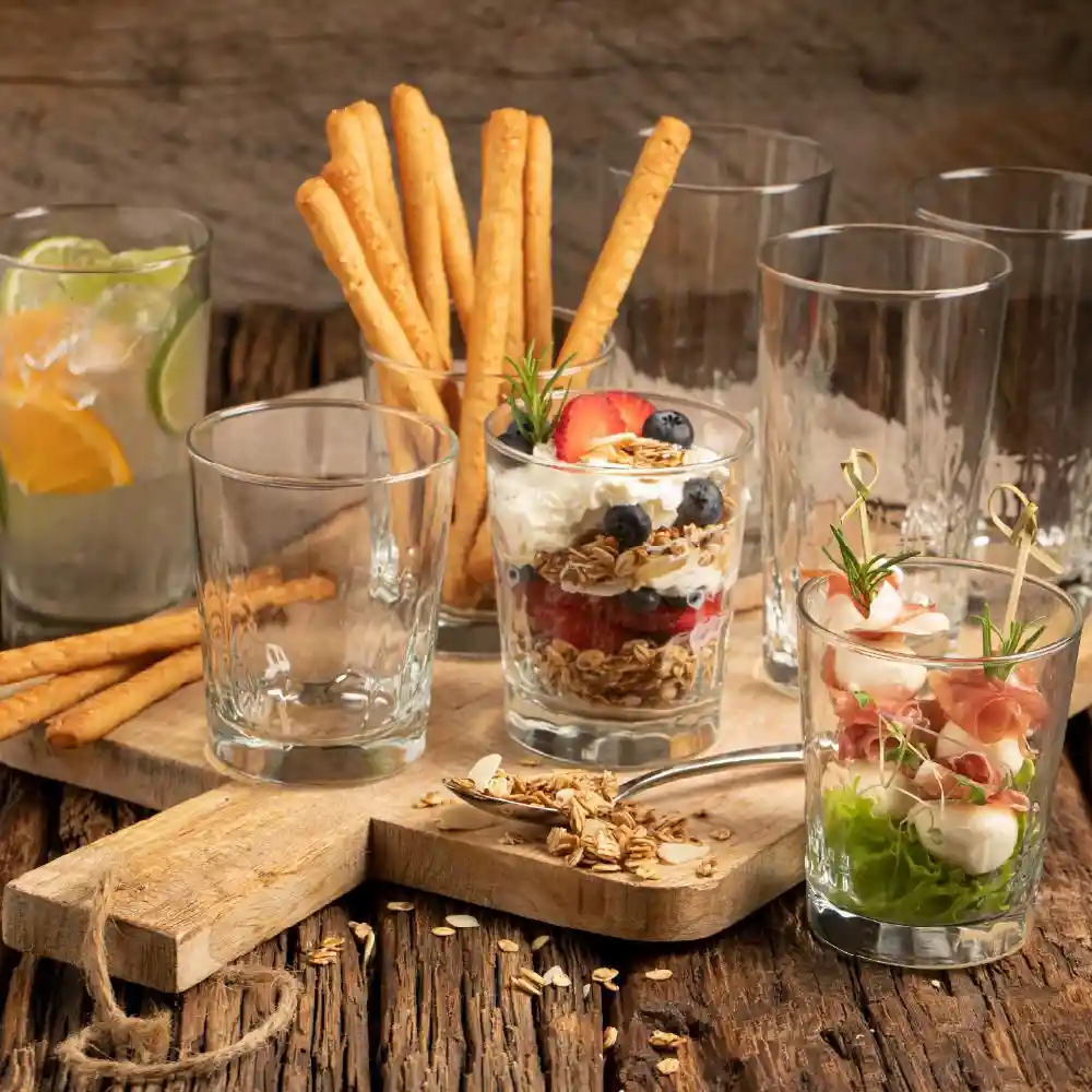 Set X 4 Vasos Tierra Largos+4 Vasos Tierra Cortosc Cristar 9836elcpt