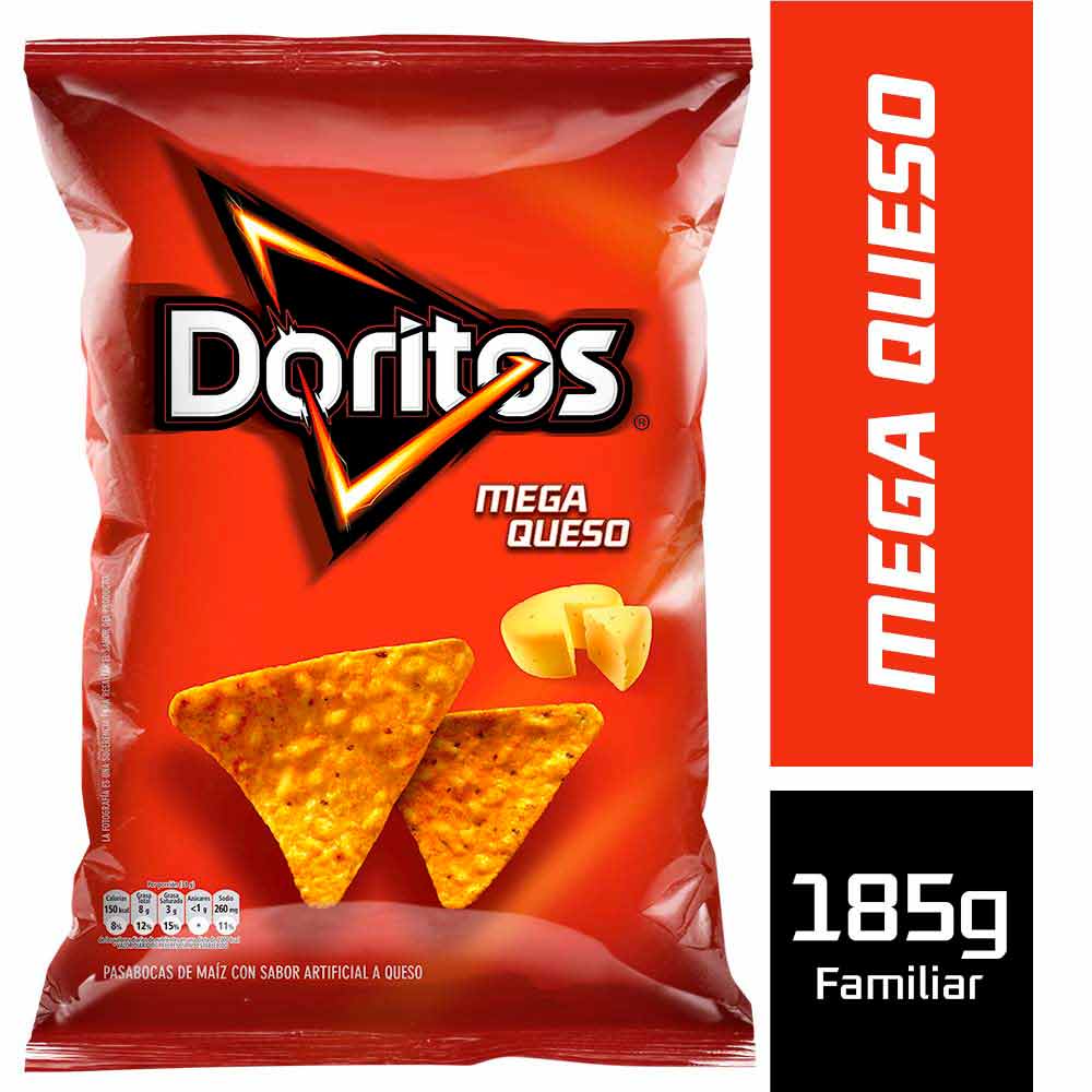 Doritos Snack de Tortilla de Maíz Sabor Mega Queso 185 g
