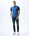 Camiseta Hombre Azul Talla S 801G007_AZU194039 Americanino