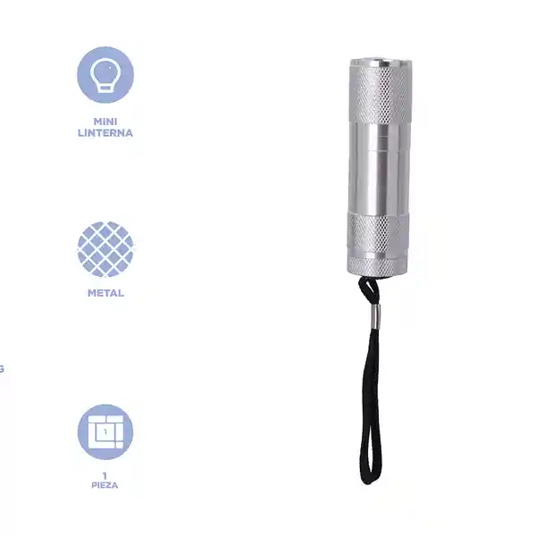 Linterna de Metal Mini Gris Mod Kj205 Miniso