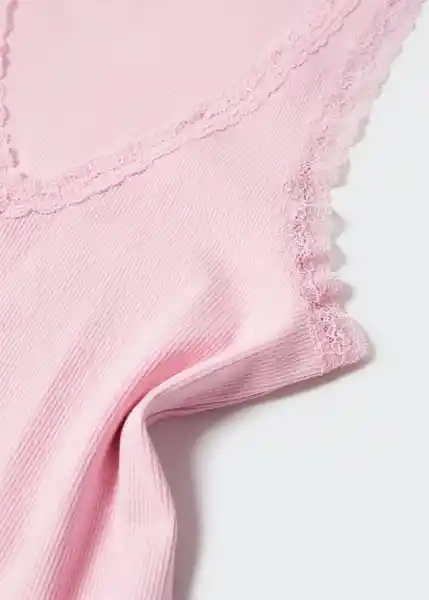 Top Lace Rosa Pastel Talla L Mujer Mango