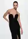 Vestido Belli Negro Talla L Mujer Mango