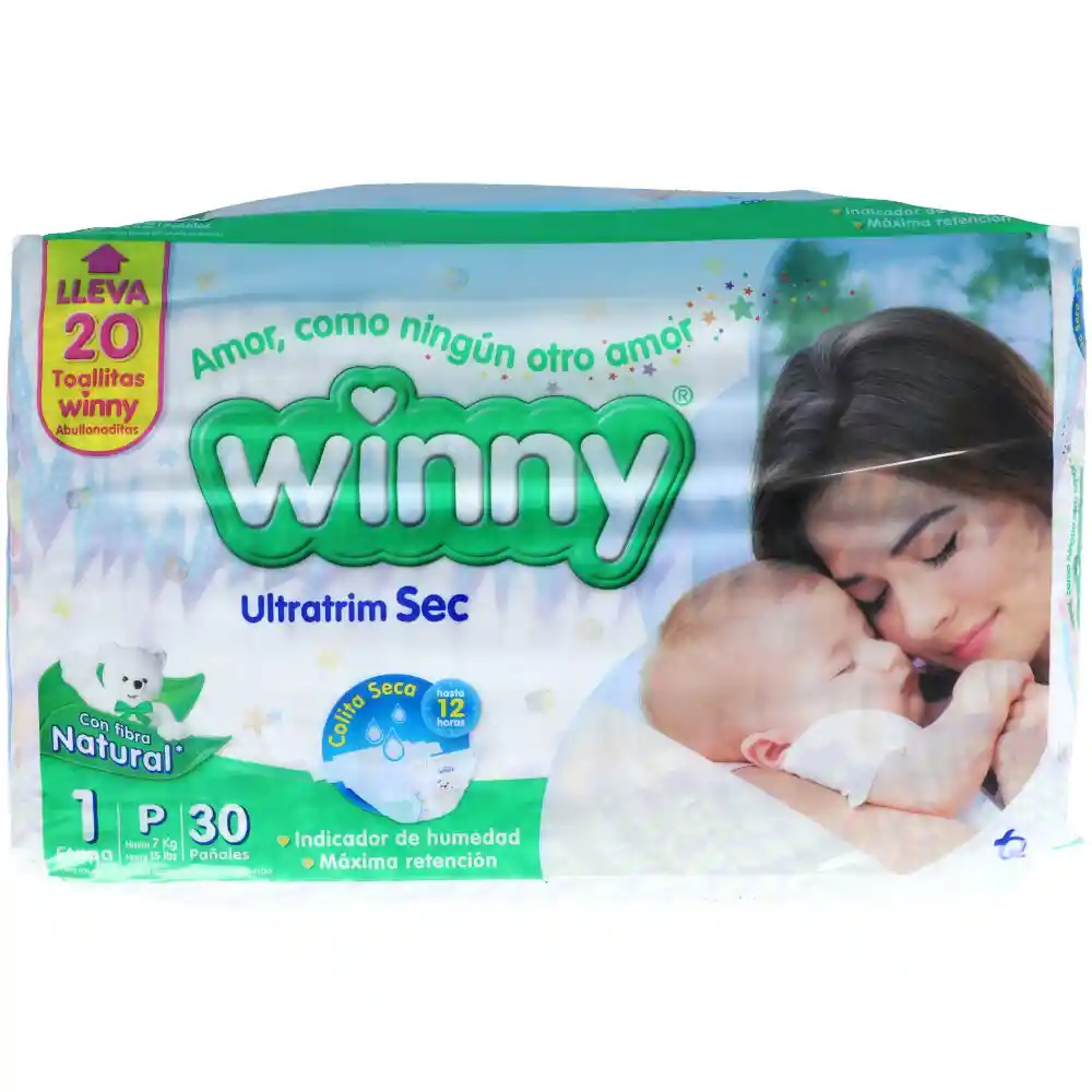 Winny Pañales Desechables Ultratrim Sec Etapa 1 + Toallitas