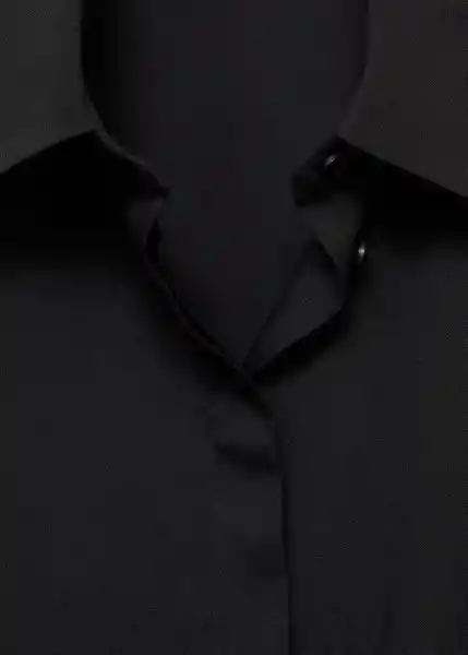 Camisa Basic Negro Talla 24 Mujer Mango