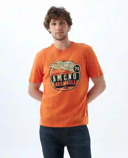 Camiseta Hombre Naranjado Talla L 849F001 Americanino