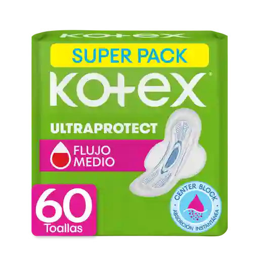 Toallas Femeninas Kotex Ultraprotect  60 Unidades