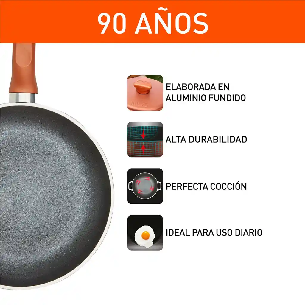 Cacerola Imusa 90 Años Aluminio Fundido Tapa Aluminio