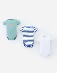 Set X3 Bodies Colores Surtidos Manga Corta Bebito Lars Niño X3 Baby Fresh