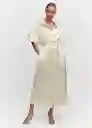 Vestido Ivory-A Crudo Talla L Mujer Mango