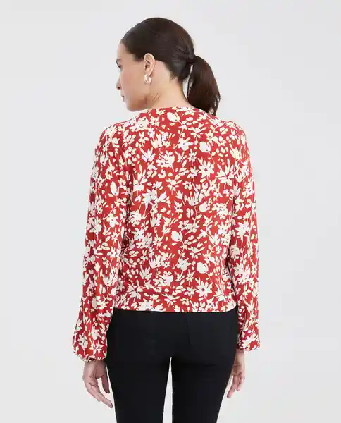 Camiseta Duotone Flower Blouse Rojo Granate Oscuro T S Chevignon