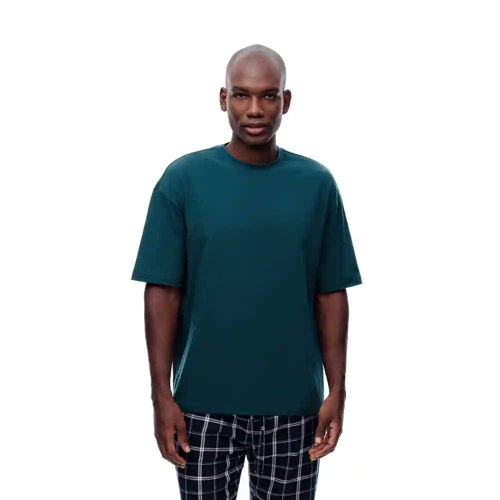 Camiseta Manga Corta en Algodón Masculino Fesim Gef Talla Xl