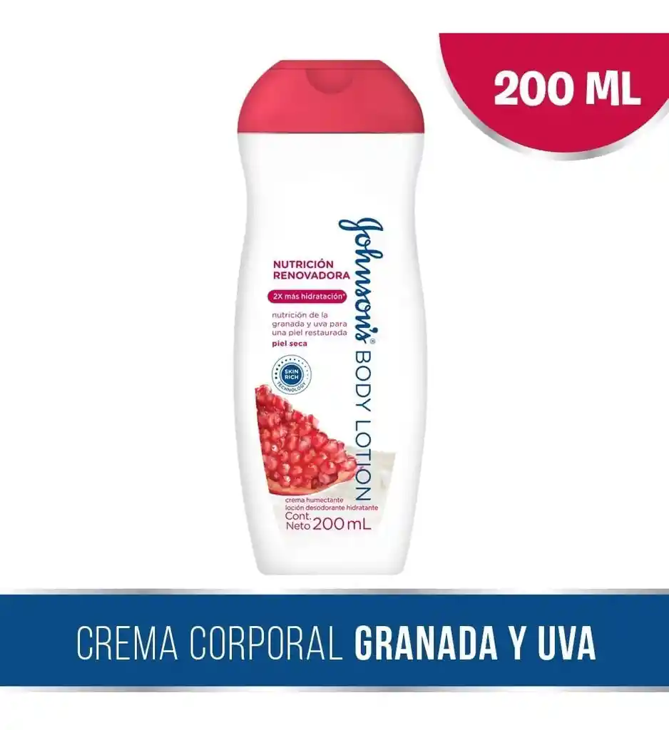 Johnsons Loción Corporal Nutrición Renovadora Granada y Uva