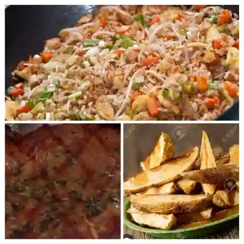 Arroz Chino +Carnes Res `Papas