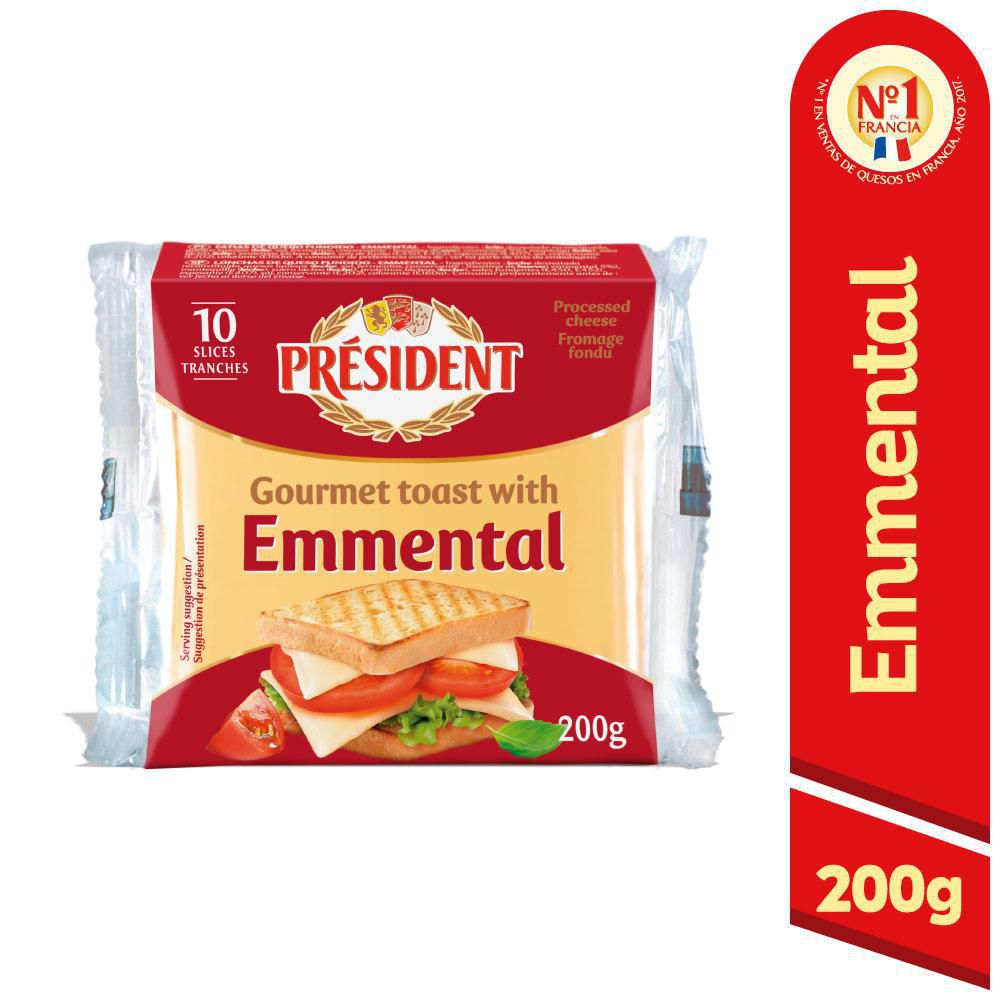 President Queso Emmental Tajado 200 g