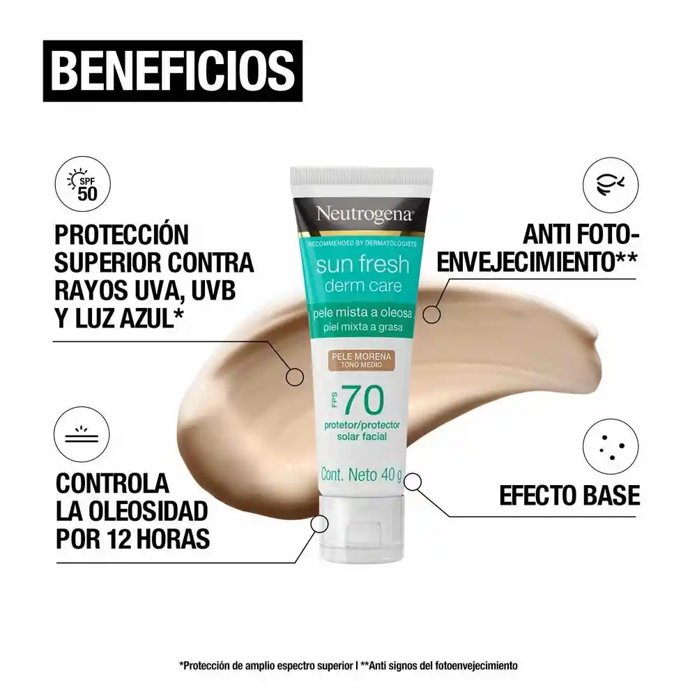Neutrogena Protector Solar Facial Sun Fresh Tono Medio Fps 70