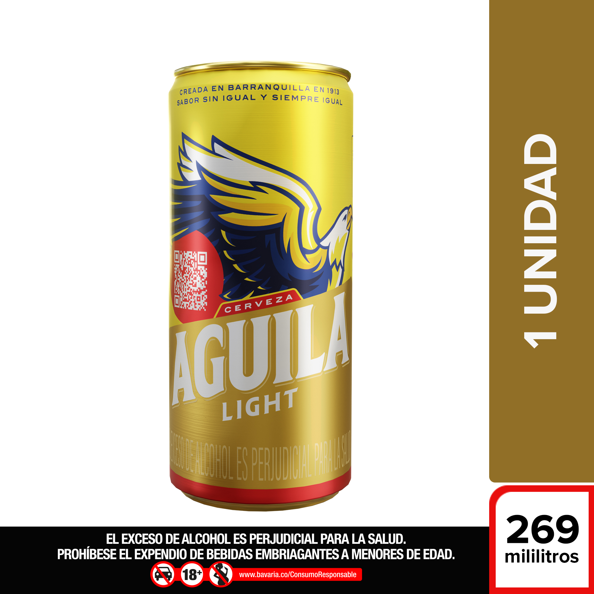 Aguila Light Cerveza en Lata 269 ml