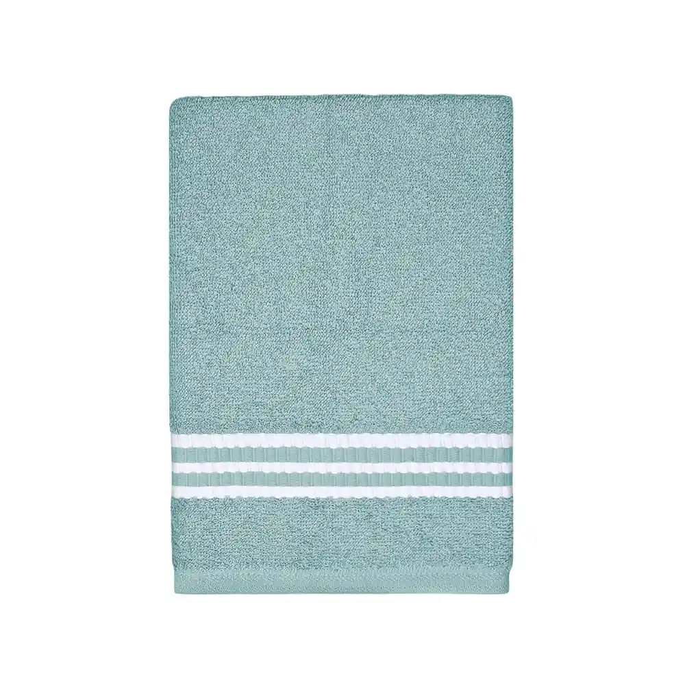 Toalla Manos 40x70 Turquesa Rayas Blanco Cannon