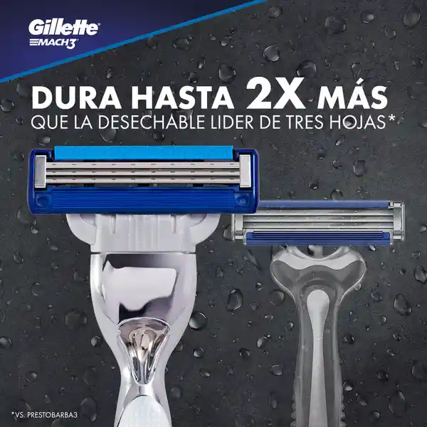 Gillette Máquina de Afeitar Recargable Mach3 Turbo