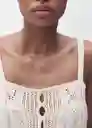 Top Coqueto Crudo Talla S Mujer Mango