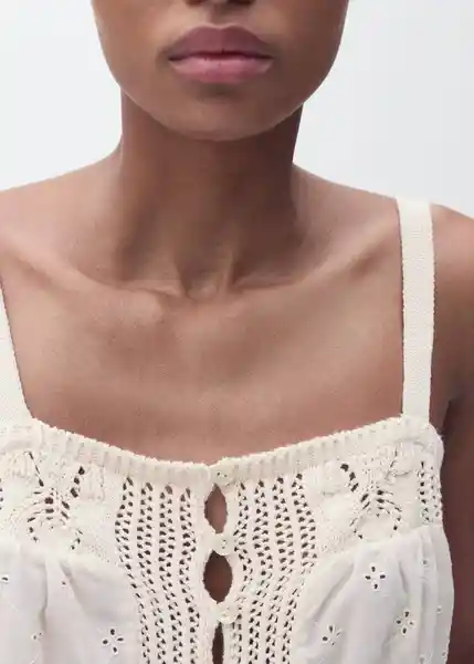 Top Coqueto Crudo Talla S Mujer Mango