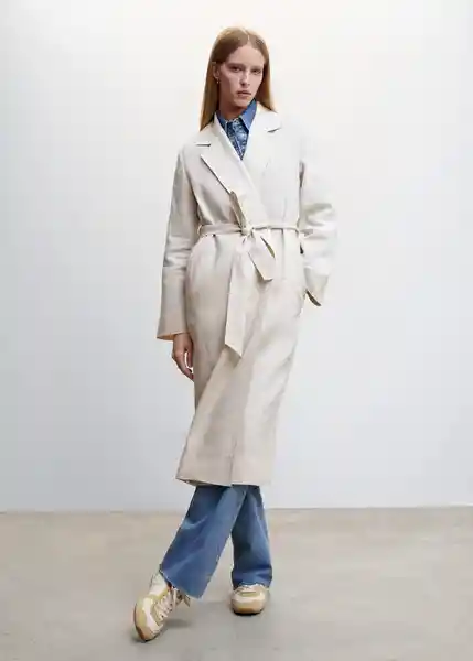 Abrigo Trench Sahara Piedra Talla L Mujer Mango