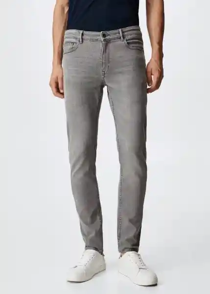 Jeans Jude Tejano Gris Talla 42 Hombre Mango