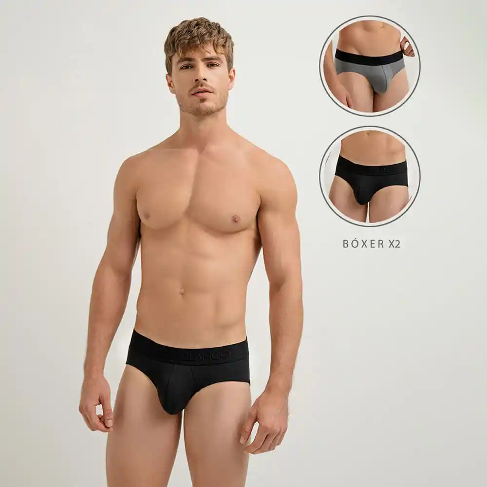 Pantaloncillo X2 Clásico en Algodón Masculino Vozu X2 Punto Blanco Talla 38