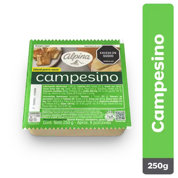 Alpina Queso Campesino Bloque 250 g