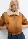 Chaqueta Aviator Camel Talla S Mujer Mango