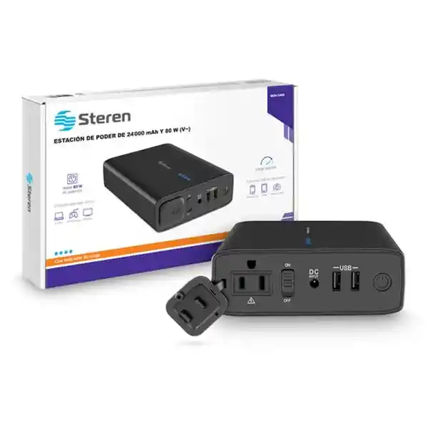 Steren Estación de Poder de 24000 Mah 80W