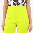 Pantalón Tiro Alto Bota Recta Verde Talla 14 - 536547