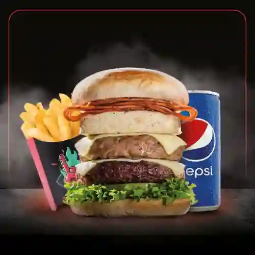 Hamburguesa rolling stones + pet250