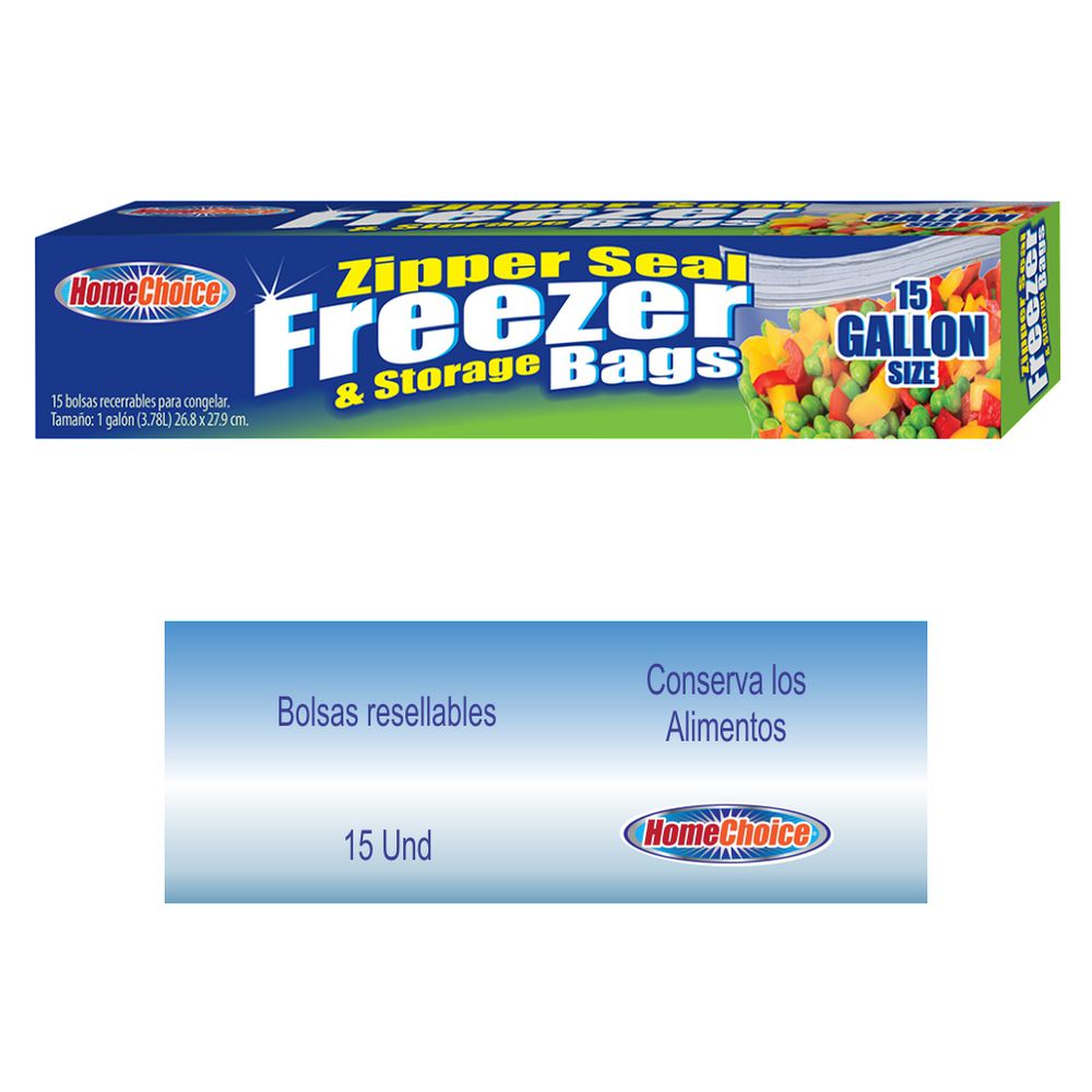 Homechoice Bolsas Resellables para Alimentos 15 und